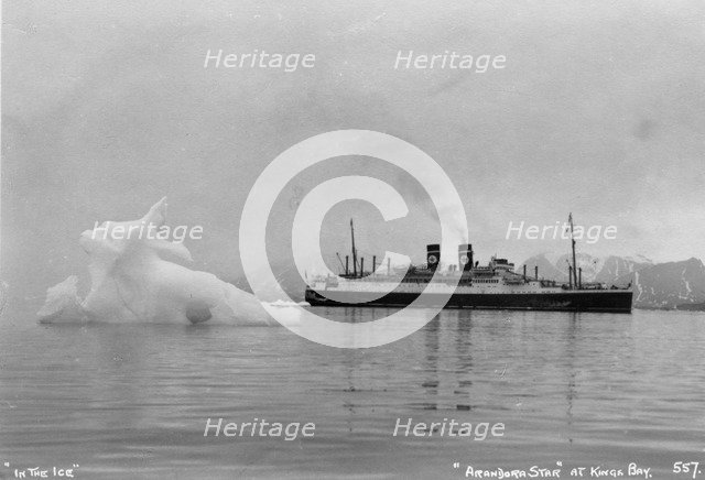 Blue Star Line's cruise ship SS 'Arandora Star', Kongsfjorden, Spitzbegen, Norway, 1929. Artist: Unknown