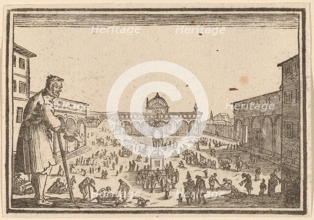 Piazza SS. Annunziata, Florence, 1621. Creator: Edouard Eckman.