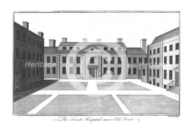 'The French Hospital near Old Street.', c1756. Artist: Benjamin Cole.