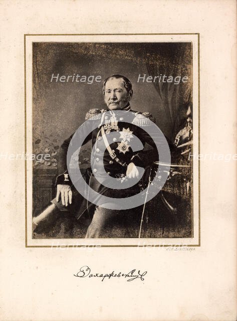 Portrait of General Yakov Vasilievich Zakharzhevsky (1780-1865), 1857. Creator: Dauthendey, Carl Albert (1819-1896).