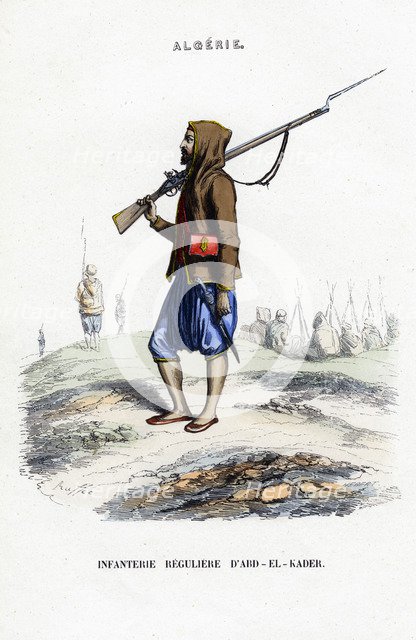 Infantry of Abd-el-Kader, Algeria. Artist: Unknown