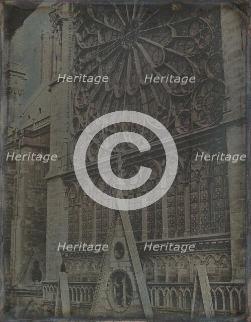 Rose Window, Notre-Dame Cathedral, Paris, 1841. Creator: Joseph Philibert Girault De Prangey.