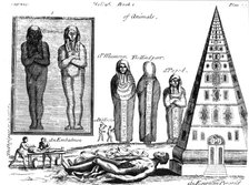 Mummies and embalming, 1725. Artist: Unknown