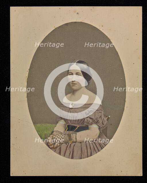 Portrait of a young woman, about 1850-1860. Creator: Marcus Aurelius Root.