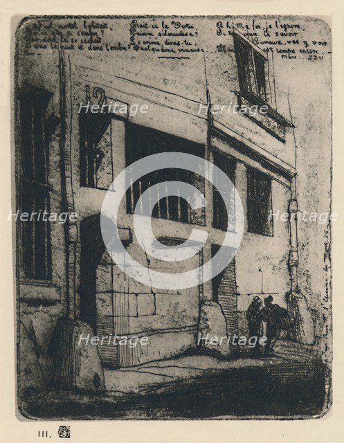 'La Rue Des Mauvais Garcons (3rd State, 5 x 3 7/8 Inches)', 1854, (1927). Artist: Charles Meryon.
