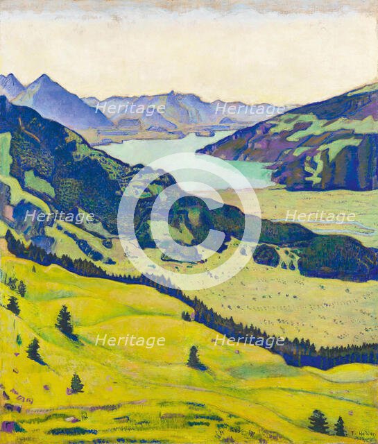 Lake Thun, seen from Breitlauenen, 1906. Creator: Hodler, Ferdinand (1853-1918).