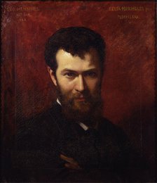 Portrait of the composer Sir Isidor George Henschel (1850-1934), 1880. Creator: Moscheles, Felix (1833-1917).