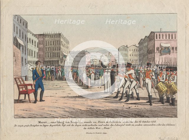 Execution of Joachim Murat by firing squad in Pizzo Calabro, October 13, 1815, ca 1820. Artist: Campe, August Friedrich Andreas (1777-1846)