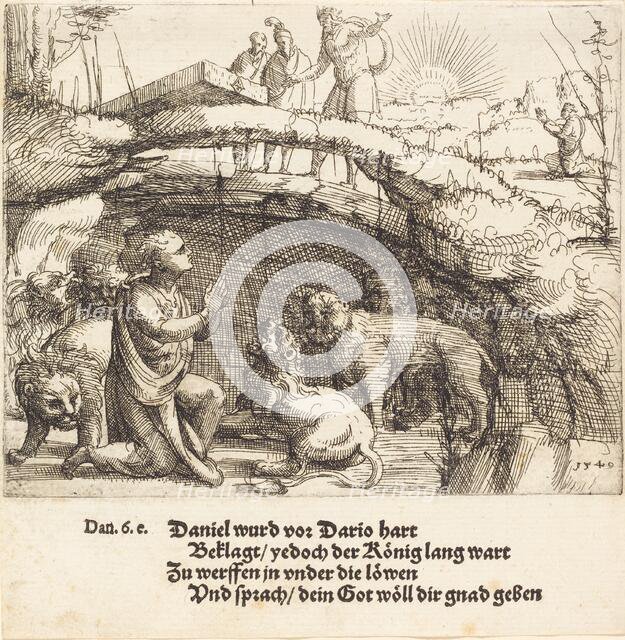 Daniel in the Lions' Den, 1549. Creator: Augustin Hirschvogel.