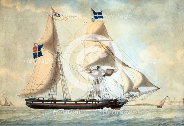 Schooner Thilda, 1830. Creator: Joseph Honore Maxim Pellegrin.