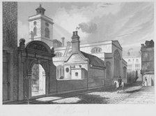 South-east view of the Church of St Olave, Hart Street, City of London, 1837. Artist: John Le Keux