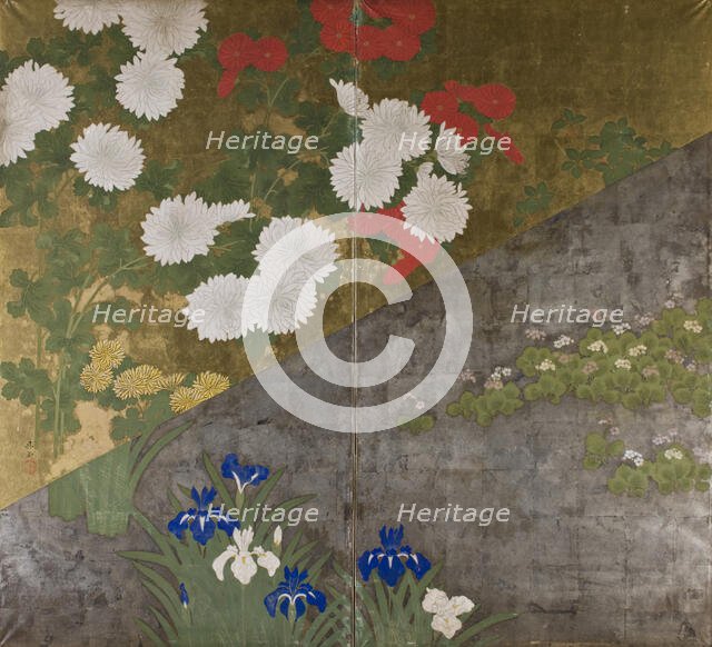 Flowers of the Four Seasons, between 1850-1860. Creator: Kikoku.