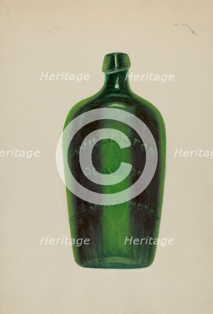 Glass Bottle, c. 1939. Creator: Maud M Holme.