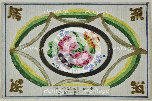 Wandle Blättchen mandle hin, Wo ich in Gedanken bin (valentine), n.d. Creator: Unknown.