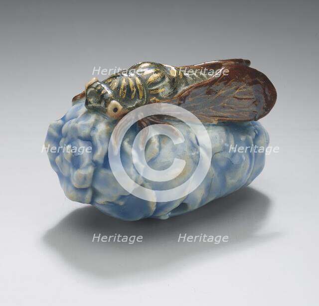 Cicada on Pine Cone, 18th or early 19th century. Creator: Unknown.