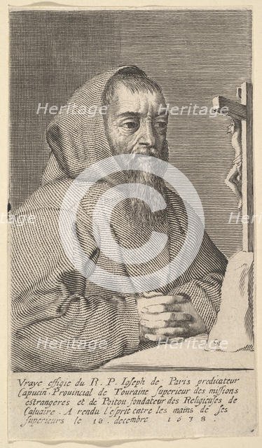 François Le Clerc Du Tremblay, dit le Père Joseph, 1638. Creator: Claude Mellan.
