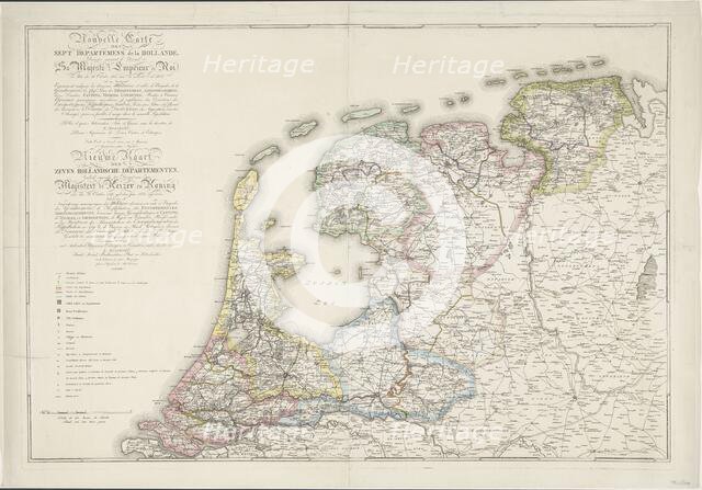 Nouvelle Carte des Sept Departemens de la Hollande/ New map of the seven Dutch...(1811-1812).  Creator: Jan Gerritsz. Visser.