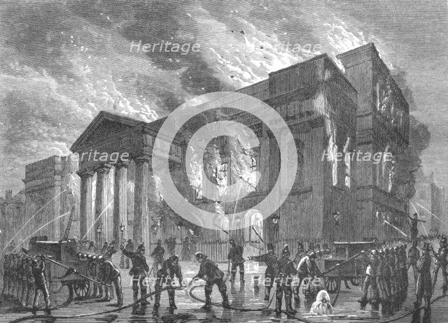 Burning of Covent Garden Theatre, 1856 (1897). Artist: Unknown.