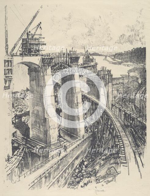The Approach to Gatun Lock, 1912. Creator: Joseph Pennell.