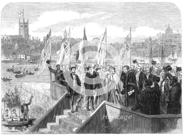 The Prince and Princess of Wales landing at Penzance, 1865. Creator: Unknown.