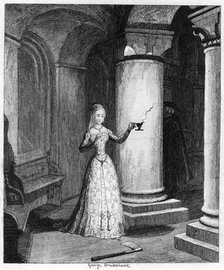 Queen Jane's first night in the Tower, 1553 (1840). Artist: George Cruikshank