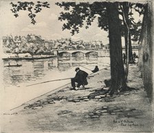 'The Pont de l'Archeveche', 1915. Artist: Eugene Bejot.