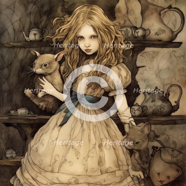 AI IMAGE - Alice, from "Alice in Wonderland", 2023.  Creator: Heritage Images.