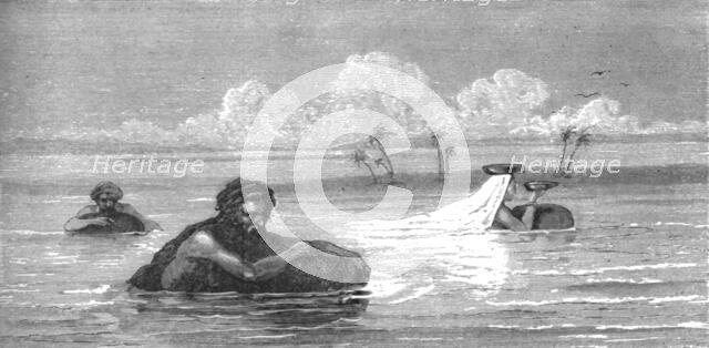 'Milk women and Arabs crossing the Tigris; Journeyings in Mesopotamia', 1875. Creator: Unknown.