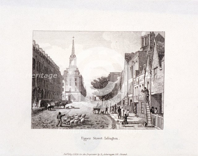 Upper Street, Islington, London, 1819. Artist: Anon