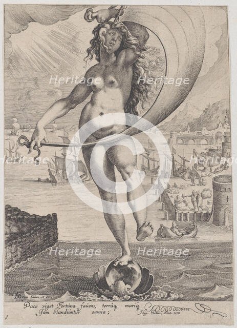 Fortune, from Virtues and Vices, 1596-97., 1596-97. Creator: Zacharias Dolendo.