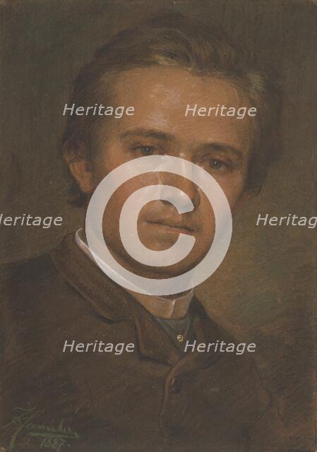 Portrait of the sculptor Jancek, 1887. Creator: Jozef Hanula.