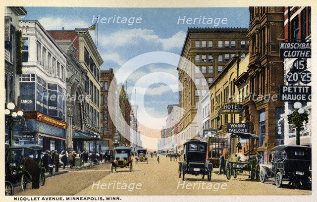 Nicollet Avenue, Minneapolis, Minnesota, USA, 1915. Artist: Unknown