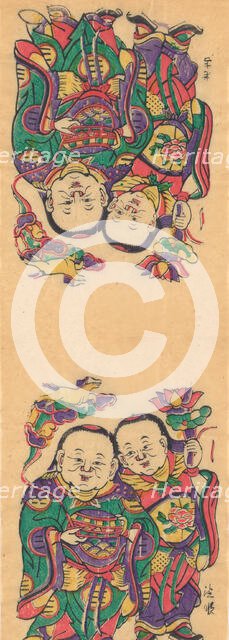 One hundred thirty-five woodblock prints including New Year's pictures (nianh..., 19th-20th century. Creator: Unknown.