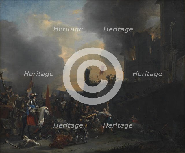 Soldiers Looting and Burning a Convent, 1642-1678. Creator: Willem Schellinks.
