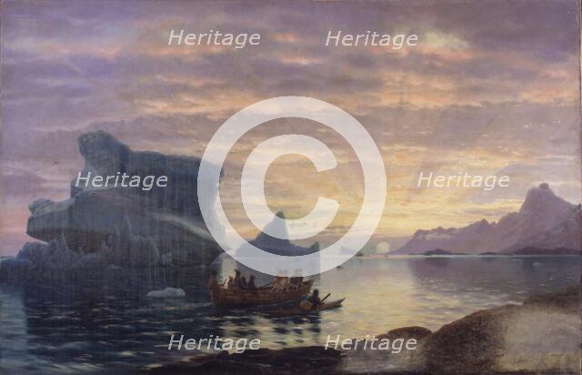 A Stretch of Coast in Greenland. Midnight, 1872. Creator: Carl Rasmussen.