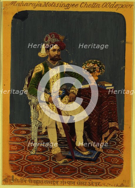 Moti Singh, Maharaja of Udaipur, c1870.  Creator: Unknown.