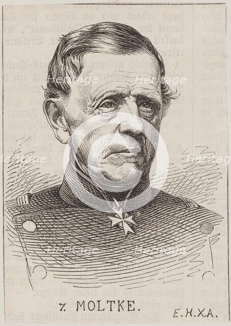 Portrait of Field Marshal Helmuth Graf von Moltke (1800-1891), c. 1870. Creator: Anonymous.