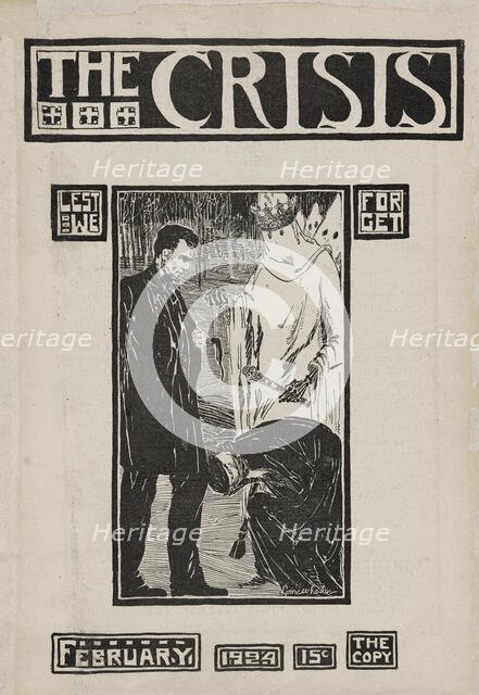 The Crisis: a record of the darker races , February 1924 [Cover]. Creator: Laura Wheeler Waring.