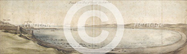 Prospect of the Bay of Tangier from the south-east, mid 17th century. Artist: Wenceslaus Hollar.