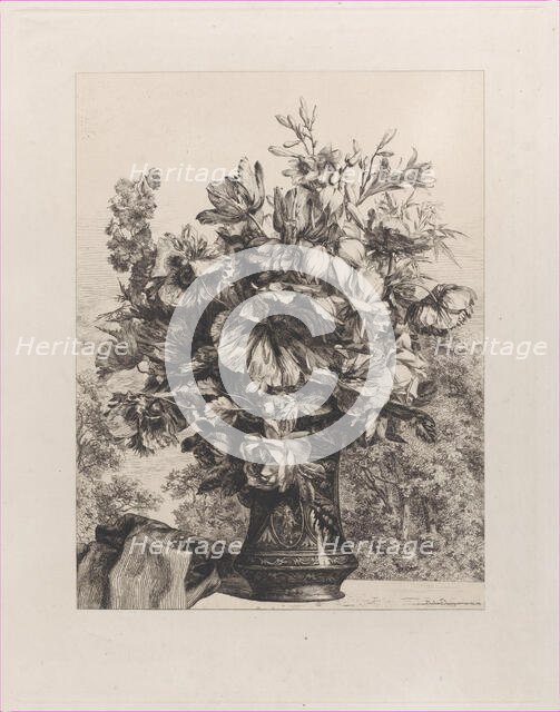 Vase of Flowers, 1862. Creator: Jules-Ferdinand Jacquemart.