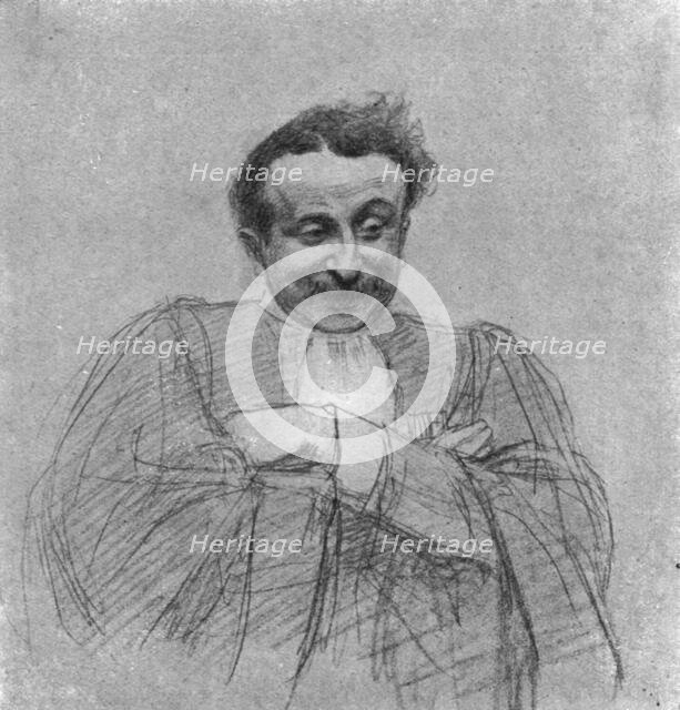 'Le defaitisme et les grands proces; le proces Caillaux; Me de Moro-Giafferi, au cours de sa...,1920 Creator: E Friant.