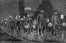 Gathering of the UK cycling clubs at Castle Inn, Woodford, Essex, 1 June 1889. Artist: Unknown