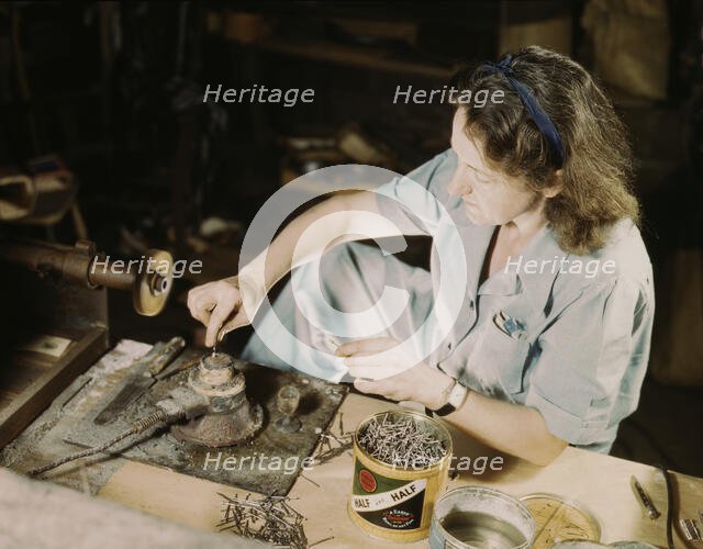 Transfusion donor bottles, Baxter Lab., Glenview, Ill., 1942. Creator: Howard Hollem.