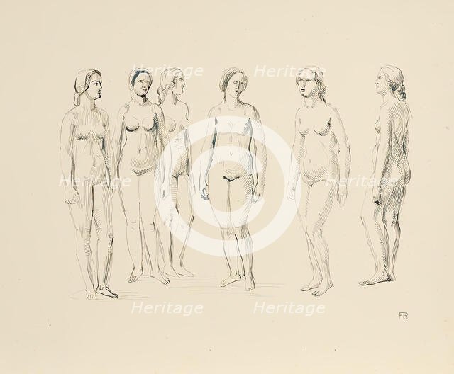 Six female nudes, 1930. Creator: Franz Barwig the Elder.