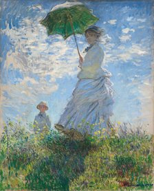 Woman with a Parasol - Madame Monet and Her Son, 1875. Creator: Claude Monet.