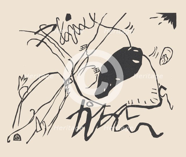 Black Spot (Schwarzer Fleck). From Klänge (Sounds) , 1913. Creator: Kandinsky, Wassily Vasilyevich (1866-1944).