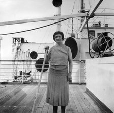 Playing shuffleboard on a Cunard Line cruise to the West Indies, January-March 1931. Artist: Unknown