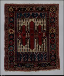 Carpet with Double-Ended Triple Niche, probably Western Turkey, dated AH 1182/ AD 1768-69. Creator: Unknown.