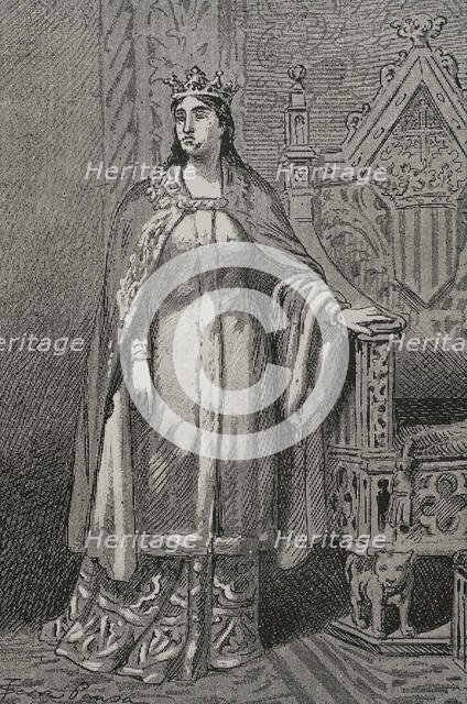 Sibila de Fortià (1350-1406), Queen consort of the Crown of Aragon (1377-1387), 1890. Creator: Joan Serra y Pausas.