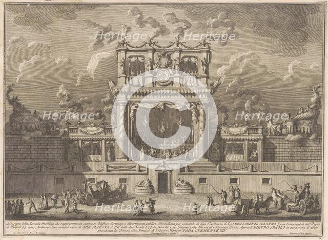 The Seconda Macchina for the Chinea of 1769: A Building for Public Entertainment, 1769. Creator: Giuseppe Vasi.